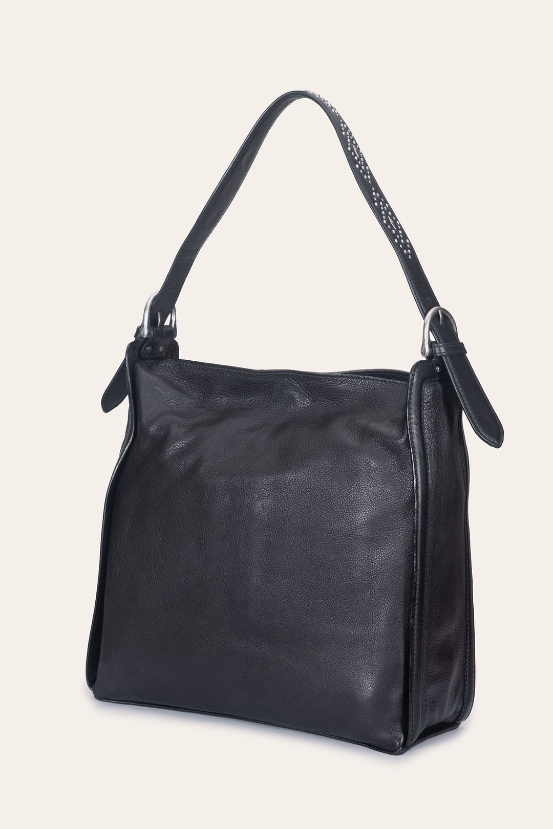 Women's Black Carla Studded Hobo Handbag | Frye New