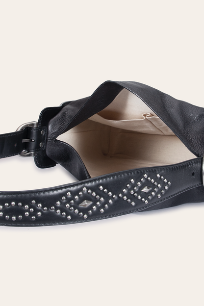 Women's Black Carla Studded Hobo Handbag | Frye New