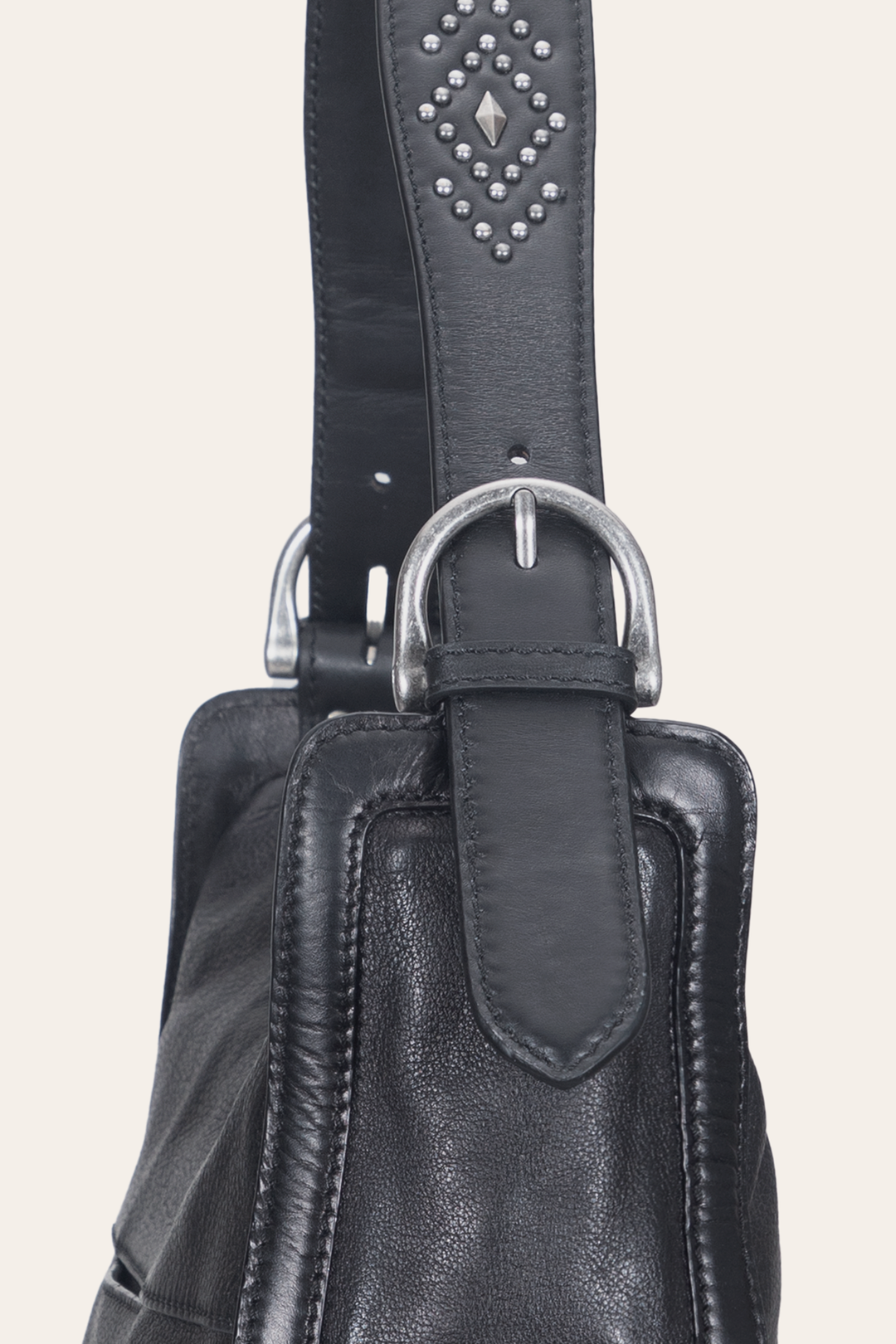 Women's Black Carla Studded Hobo Handbag | Frye New