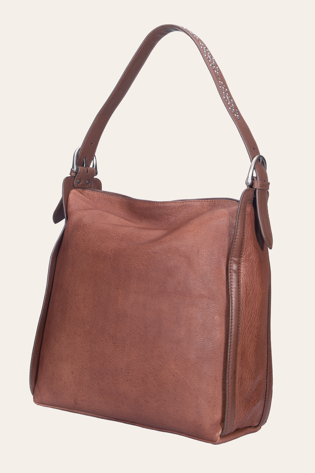Women's Cognac Carla Studded Hobo Handbag | Frye Special Offer