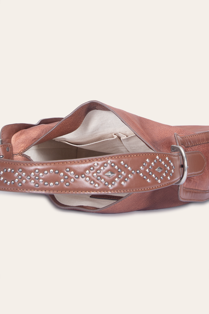 Women's Cognac Carla Studded Hobo Handbag | Frye Special Offer