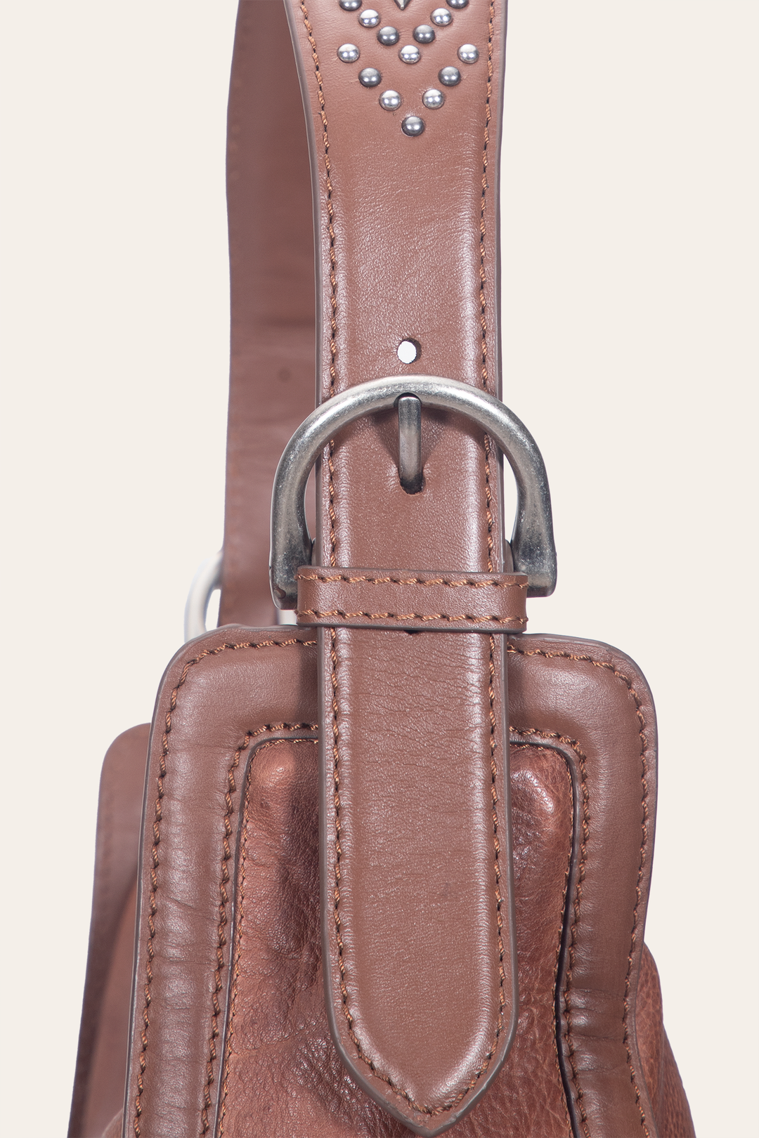 Women's Cognac Carla Studded Hobo Handbag | Frye Special Offer