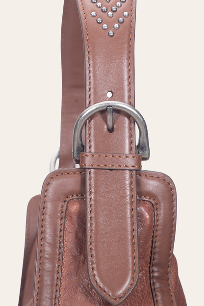 Women's Cognac Carla Studded Hobo Handbag | Frye Special Offer