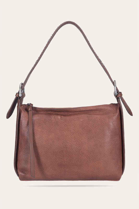 Women's Cognac Carla Studded Shoulder Bag | Frye Signature