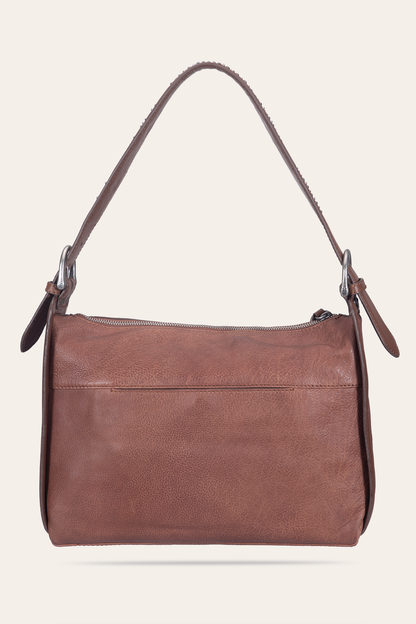 Women's Cognac Carla Studded Shoulder Bag | Frye Signature