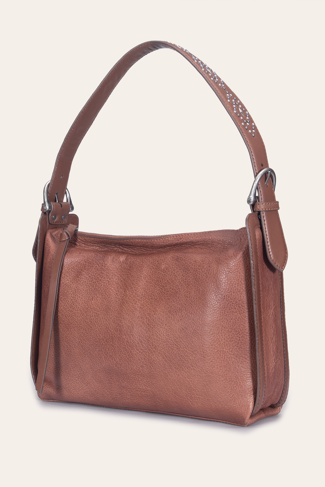 Women's Cognac Carla Studded Shoulder Bag | Frye Signature