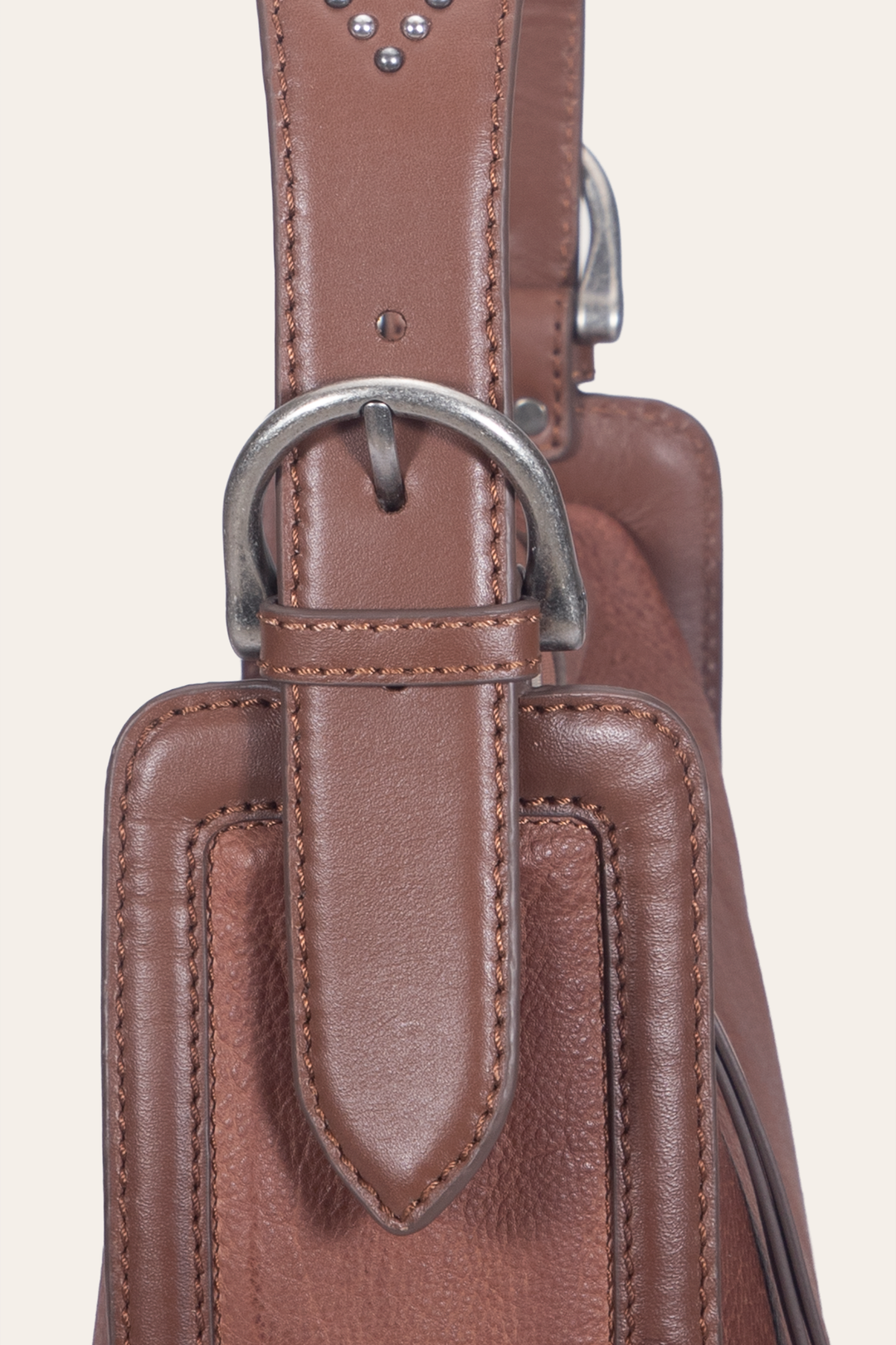 Women's Cognac Carla Studded Shoulder Bag | Frye Signature