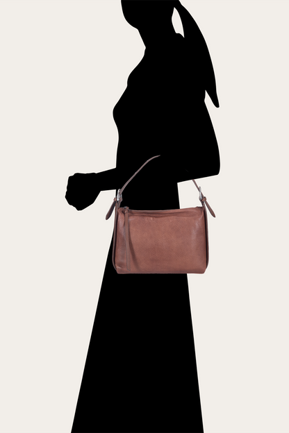 Women's Cognac Carla Studded Shoulder Bag | Frye Signature