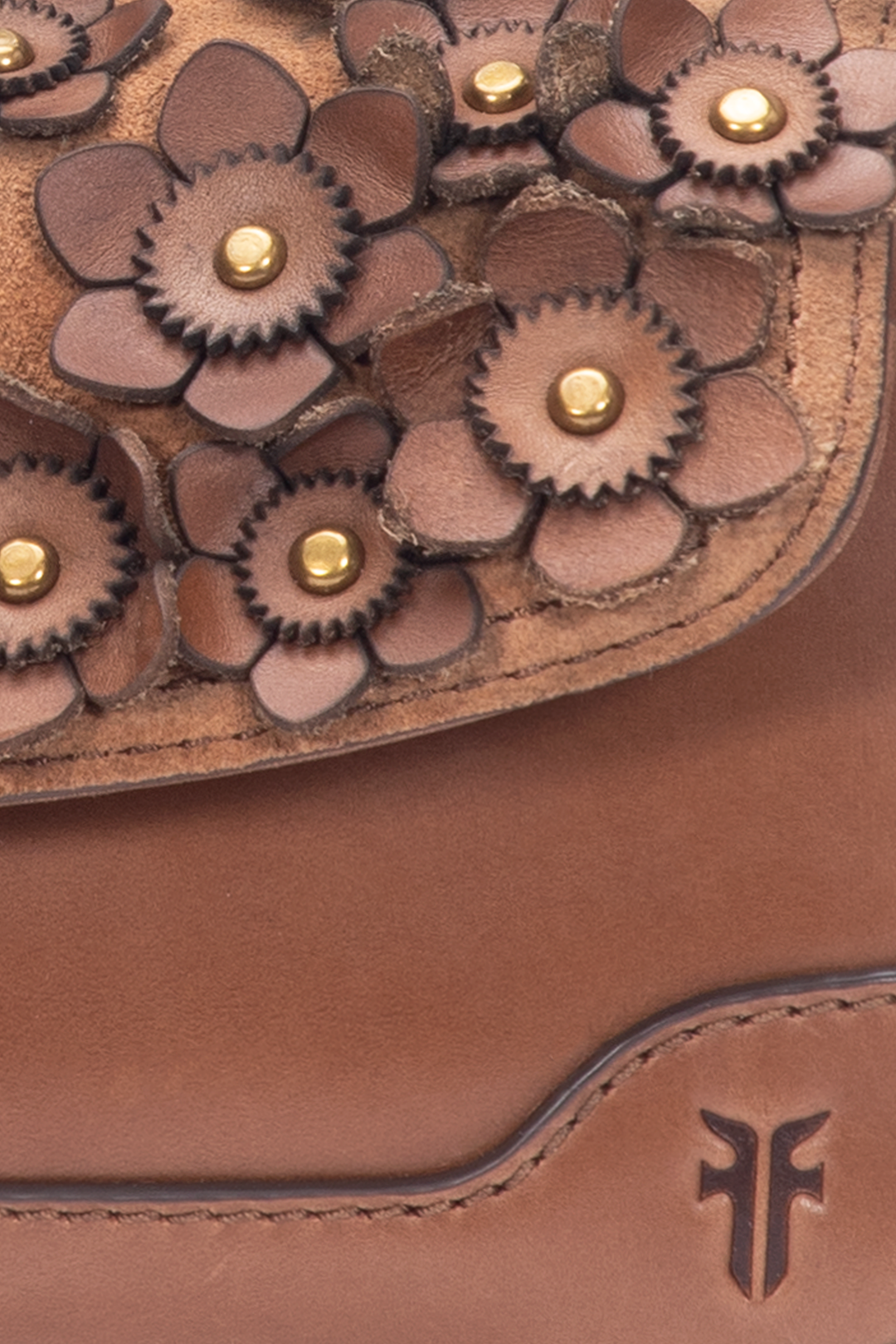 Cognac Melissa Floral Convertible Mini Flap | Frye Signature