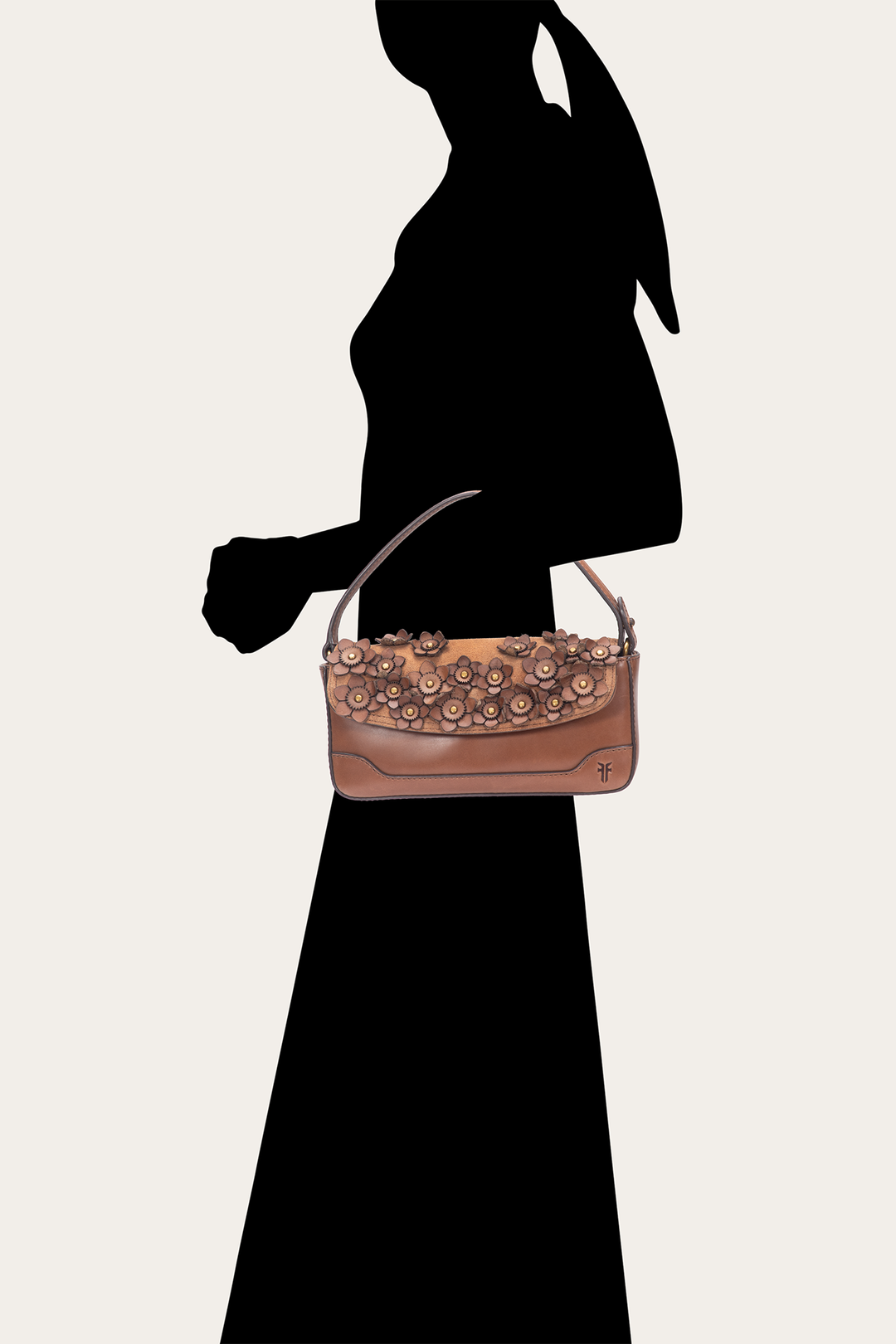 Cognac Melissa Floral Convertible Mini Flap | Frye Signature