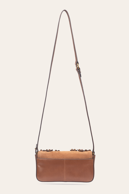 Cognac Melissa Floral Convertible Mini Flap | Frye Signature
