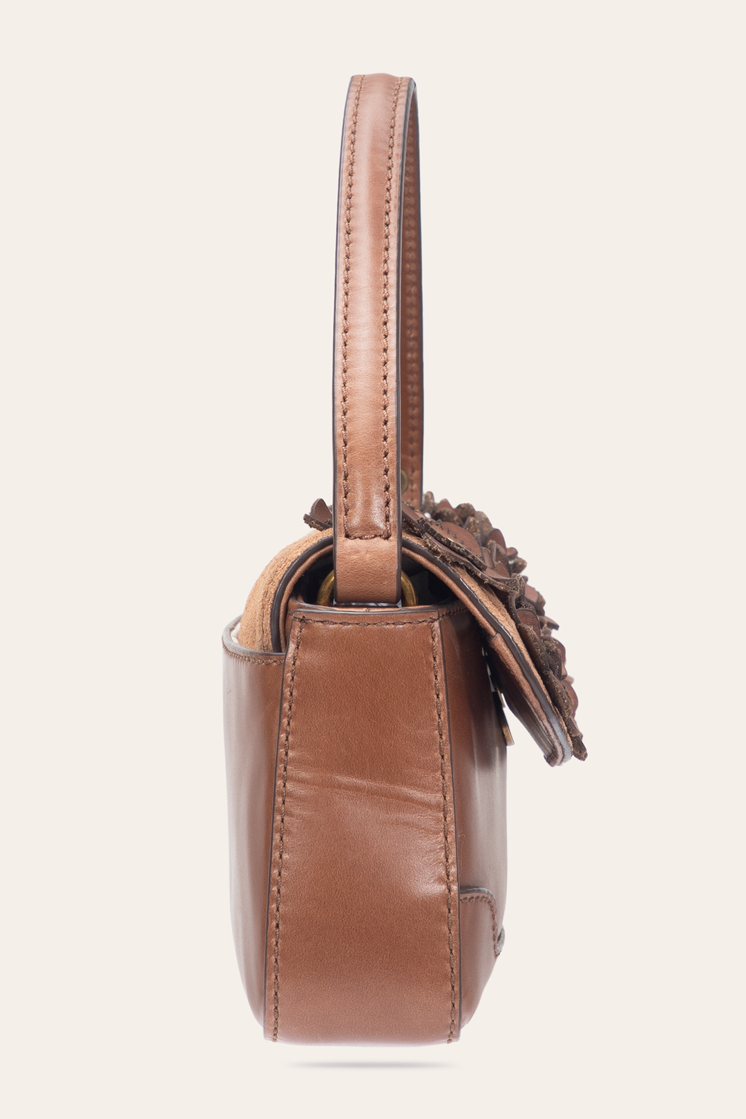 Cognac Melissa Floral Convertible Mini Flap | Frye Signature