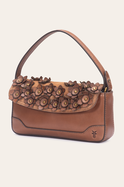Cognac Melissa Floral Convertible Mini Flap | Frye Signature