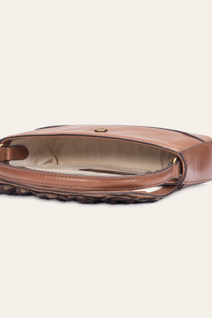 Cognac Melissa Floral Convertible Mini Flap | Frye Signature