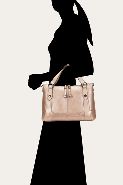 Light Bronze Melissa Medium Satchel | Frye Premium