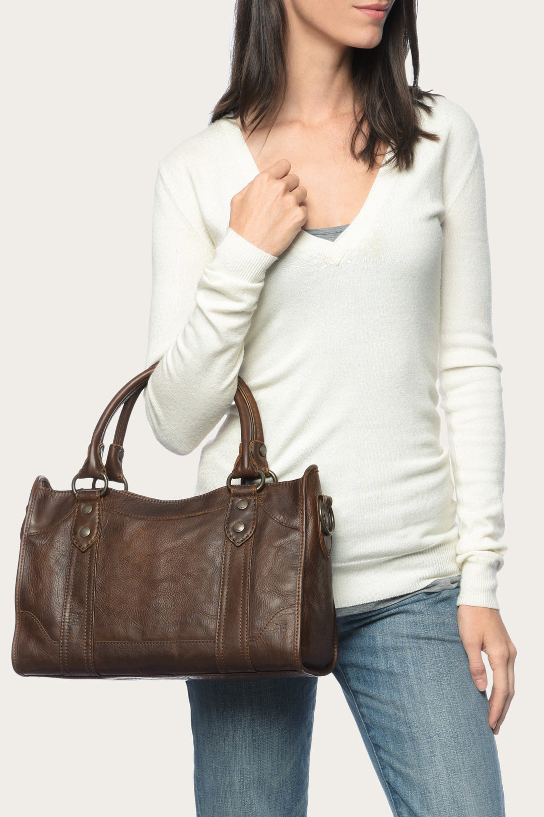 Melissa Dark Brown Satchel | Frye Value