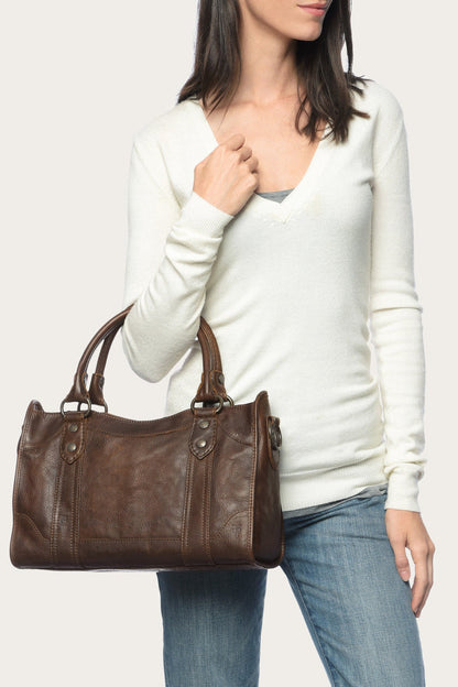Melissa Dark Brown Satchel | Frye Value