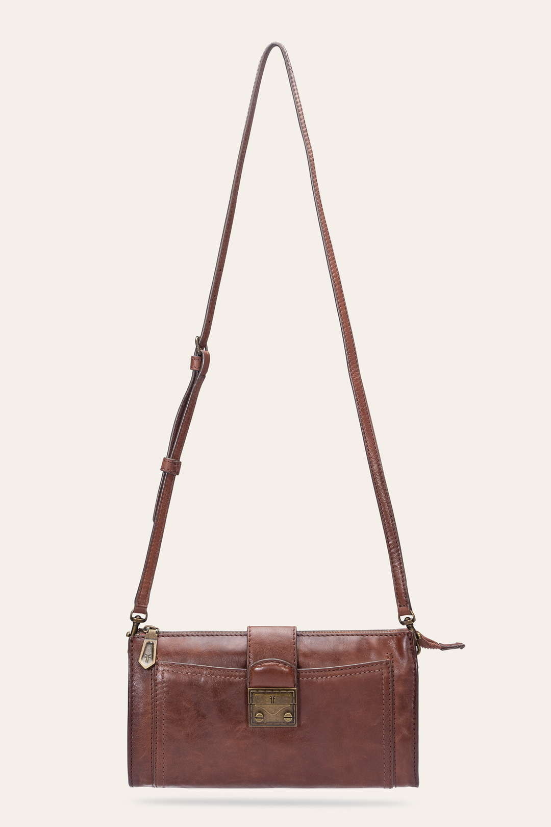Alex Cognac Crossbody Clutch | Frye Exclusive
