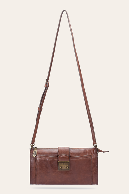 Alex Cognac Crossbody Clutch | Frye Exclusive