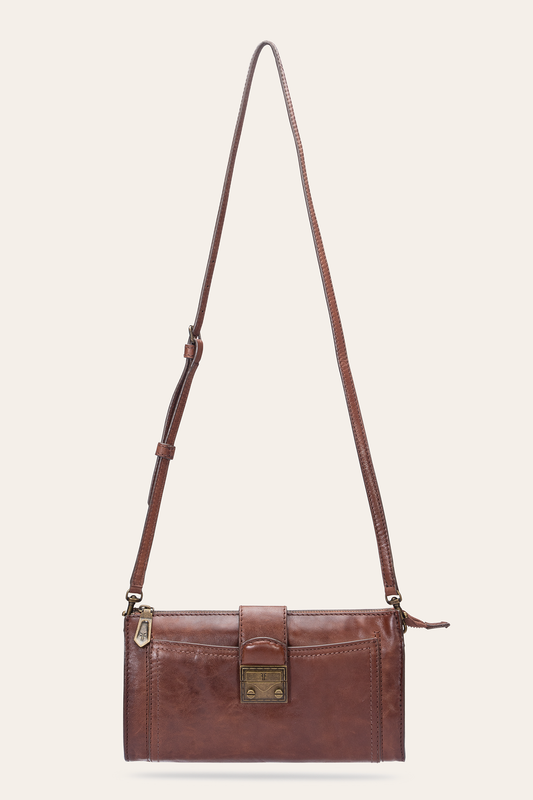 Alex Cognac Crossbody Clutch | Frye Exclusive