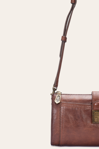 Alex Cognac Crossbody Clutch | Frye Exclusive