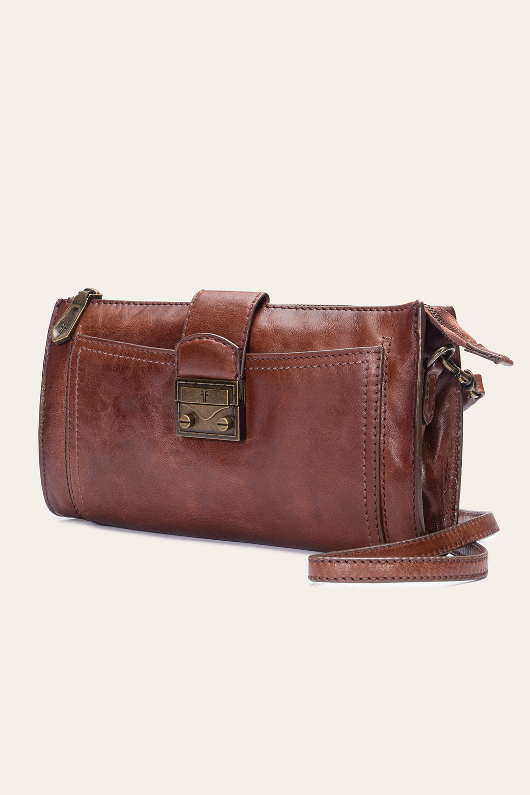 Alex Cognac Crossbody Clutch | Frye Exclusive