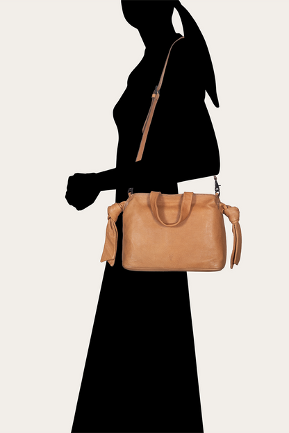 Beige Nora Knotted Satchel | Frye Trusted