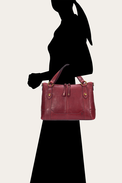 Berry Lacquer Melissa Medium Satchel | Frye Trusted