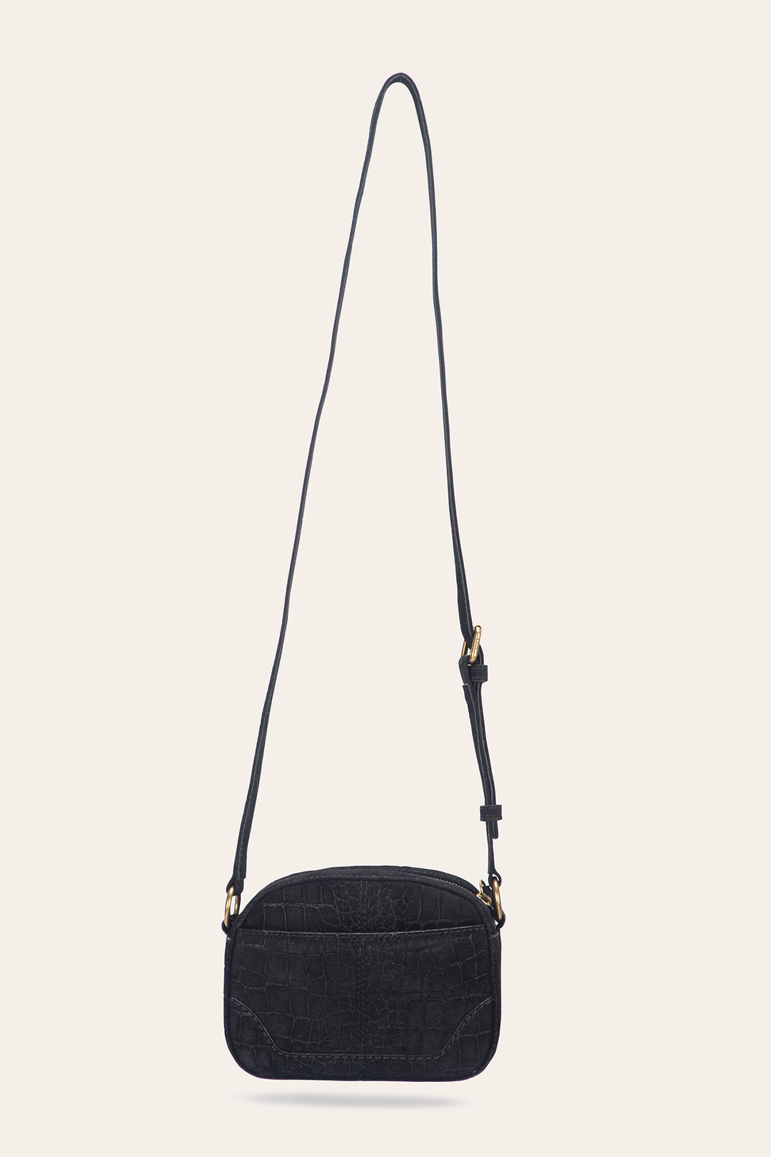 Melissa Black Sueded Croco Camera | Frye New