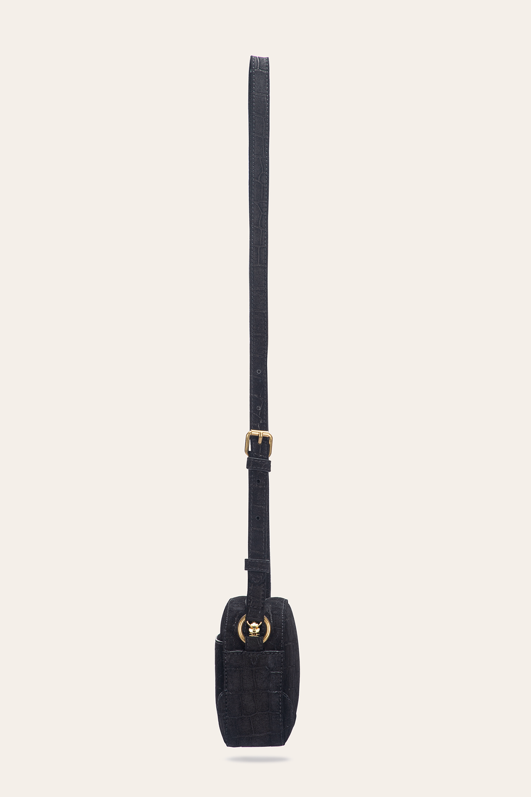 Melissa Black Sueded Croco Camera | Frye New