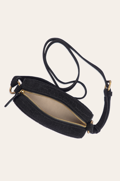 Melissa Black Sueded Croco Camera | Frye New