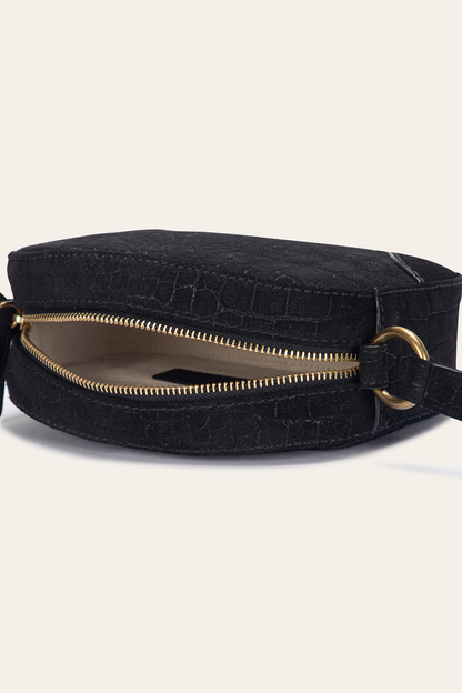 Melissa Black Sueded Croco Camera | Frye New