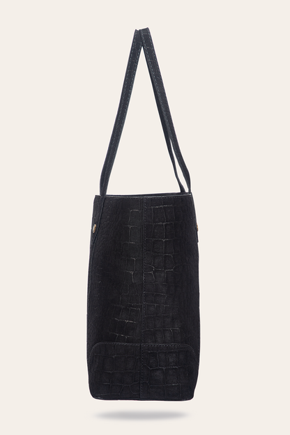 Melissa Sueded Croco Shopper in Black | Frye Hot Sale