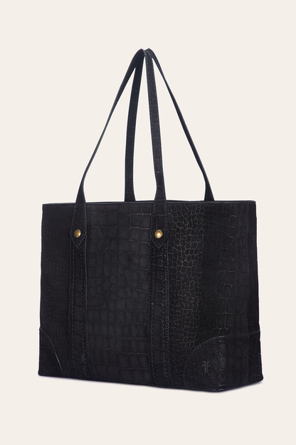 Melissa Sueded Croco Shopper in Black | Frye Hot Sale