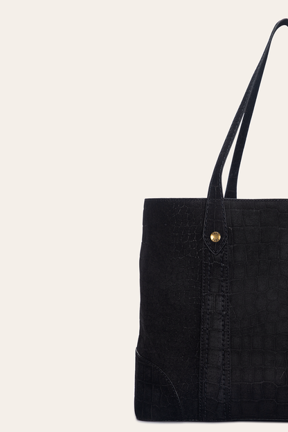 Melissa Sueded Croco Shopper in Black | Frye Hot Sale