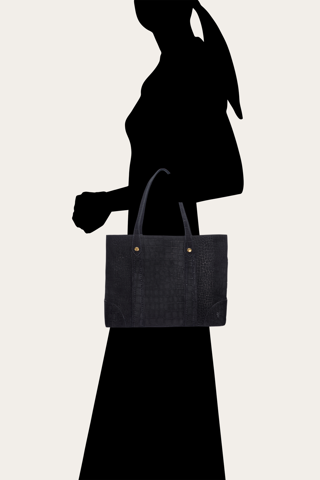 Melissa Sueded Croco Shopper in Black | Frye Hot Sale