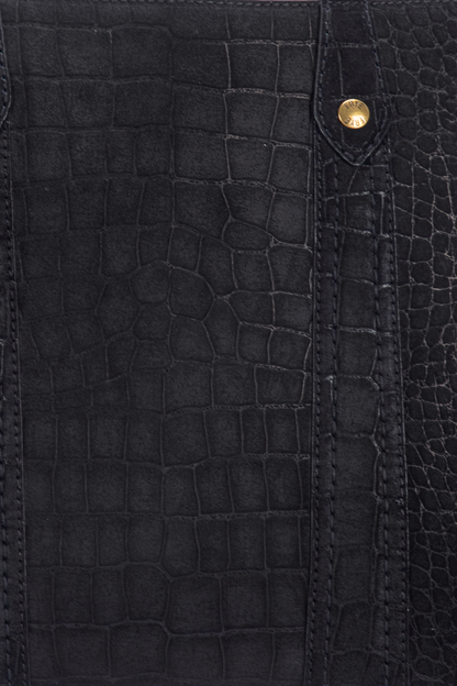 Melissa Sueded Croco Shopper in Black | Frye Hot Sale