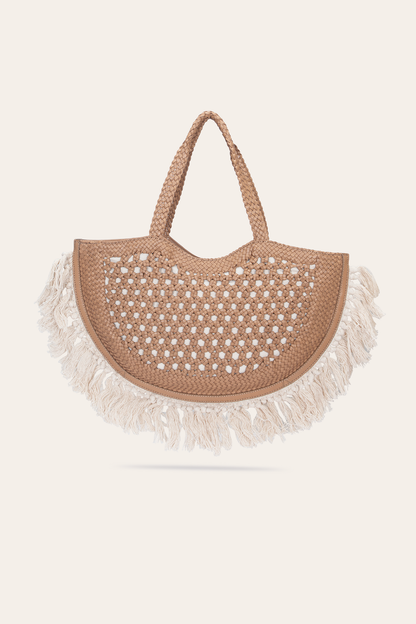 Women's Ella Tassel Tote Bag in Beige | Frye Discount
