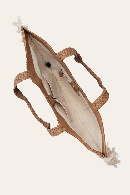 Women's Ella Tassel Tote Bag in Beige | Frye Discount