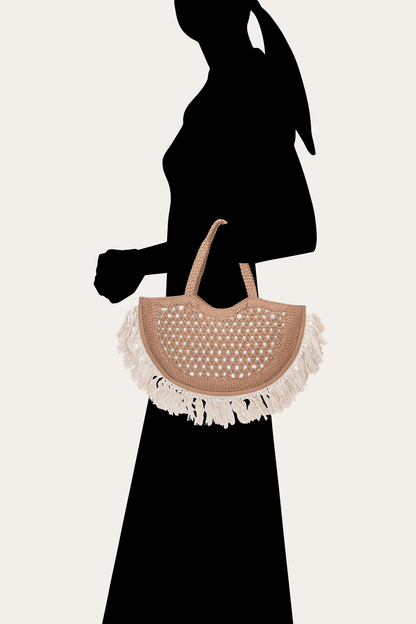 Women's Ella Tassel Tote Bag in Beige | Frye Discount