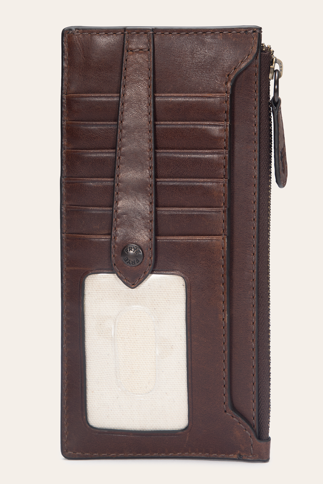 Melissa Dark Brown Snap Card Wallet | Frye Customer Favorite