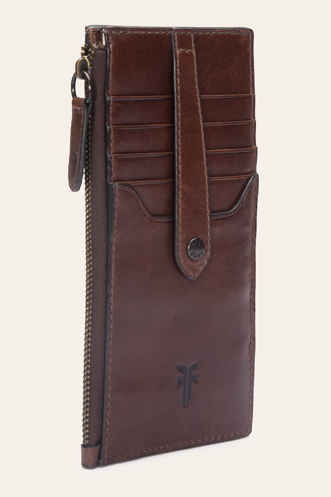 Melissa Dark Brown Snap Card Wallet | Frye Customer Favorite