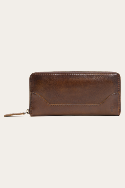 Melissa Dark Brown Zip Wallet | Frye Great Value
