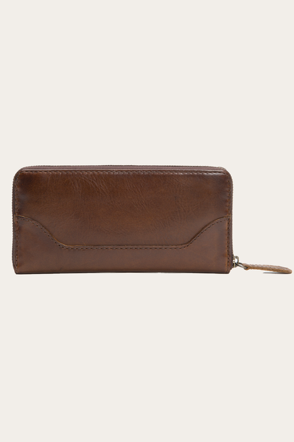 Melissa Dark Brown Zip Wallet | Frye Great Value