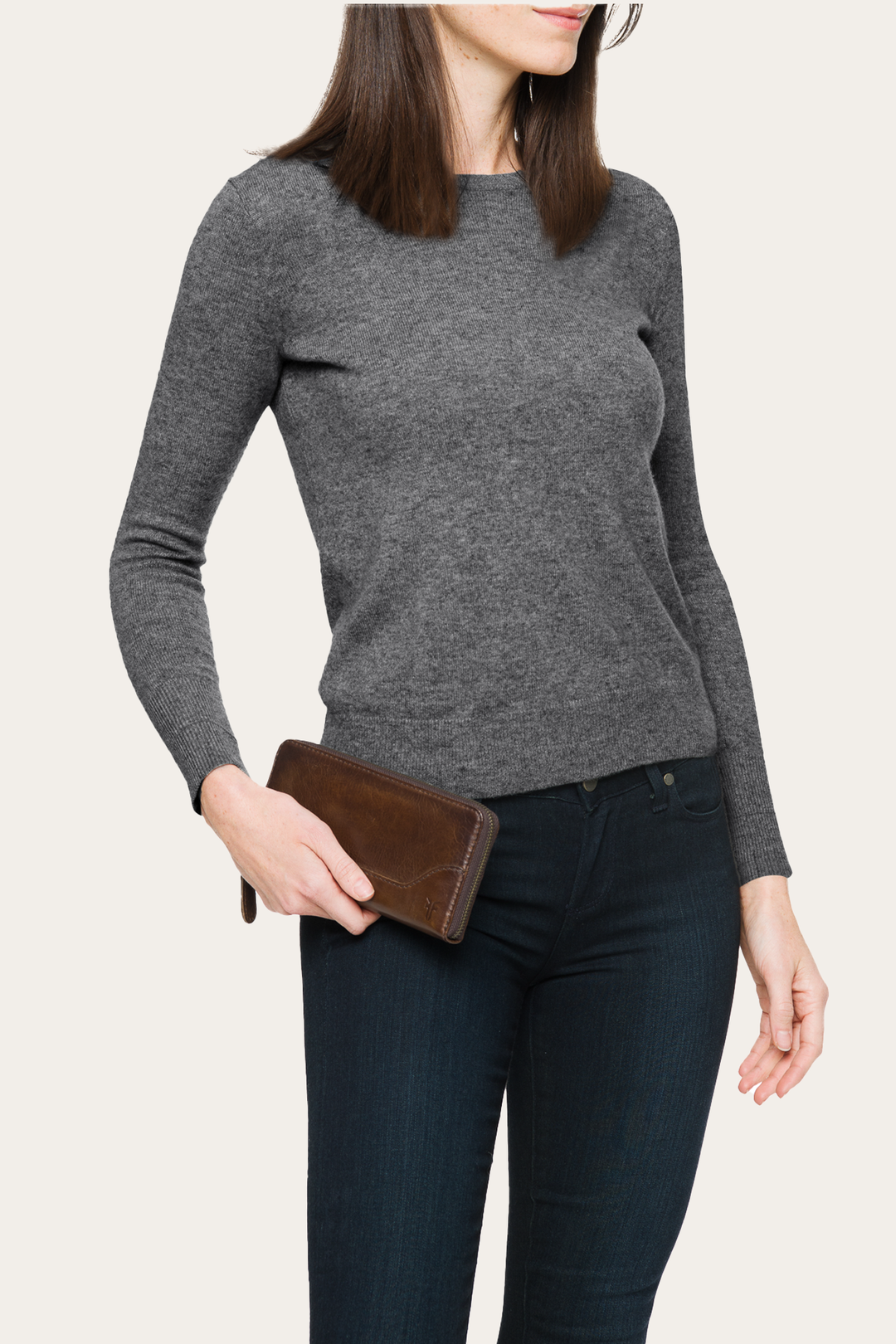 Melissa Dark Brown Zip Wallet | Frye Great Value