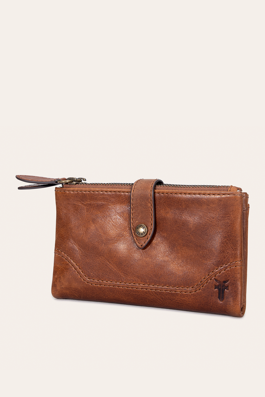 Melissa Cognac Double Zip Wallet | Frye Trusted