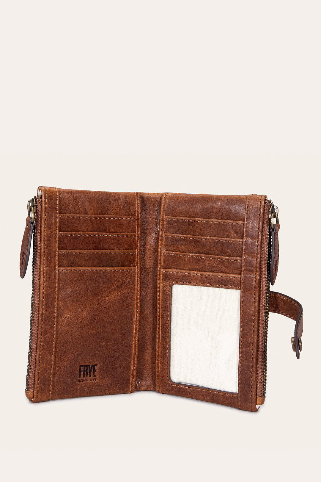 Melissa Cognac Double Zip Wallet | Frye Trusted