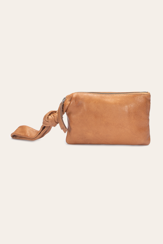 Nora Beige Knotted Wristlet | Frye Trending