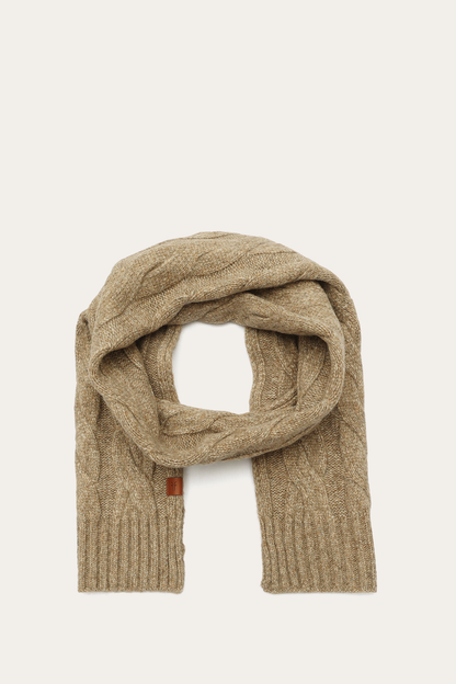 Burnt Olive Wide Cable Scarf | Frye Discount