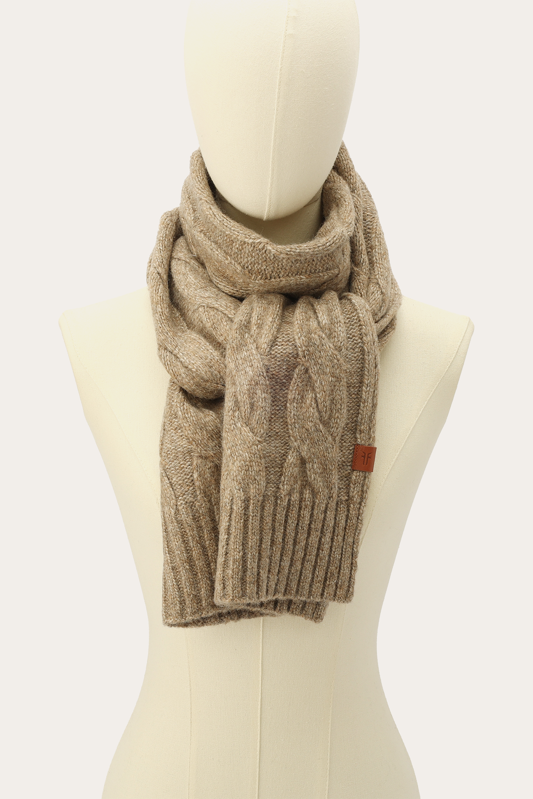 Burnt Olive Wide Cable Scarf | Frye Discount